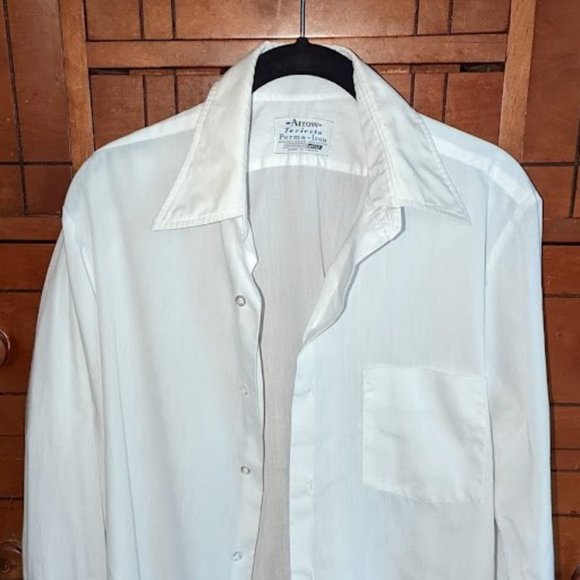 20% OFF Vintage 1970s White French Cuffed Arrow Shirt – Size 15 - Picture 3 of 5